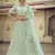 Norway Green Thread, zari, dori and Sequins embroidered net semi stitched Bridal lehenga