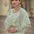 Norway Green Thread, zari, dori and Sequins embroidered net semi stitched Bridal lehenga