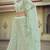 Norway Green Thread, zari, dori and Sequins embroidered net Semi Stitched Bridal Lehenga