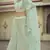Norway Green Thread, zari, dori and Sequins embroidered net semi stitched Bridal lehenga