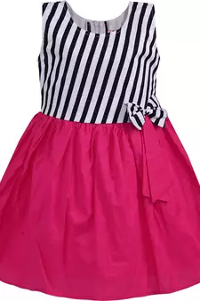 Pink cotton printed stitched   dress