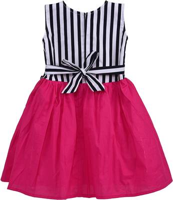 Pink cotton printed stitched   dress 2