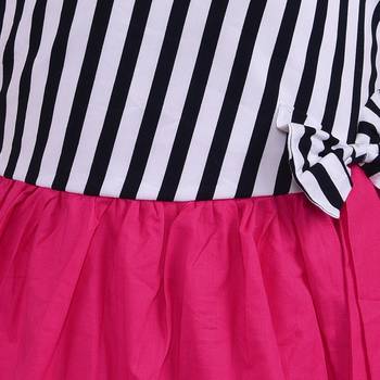 Pink cotton printed stitched   dress 3