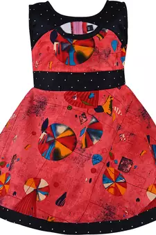 Pink cotton printed stitched   dress