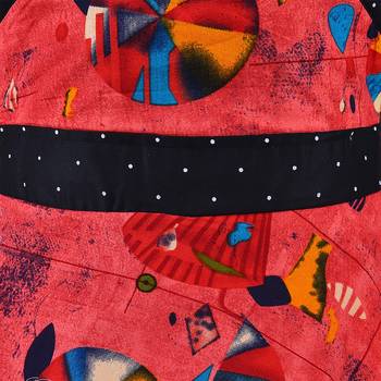 Pink cotton printed stitched   dress 3
