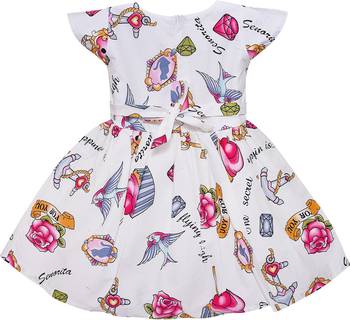 White cotton printed stitched   dress 2