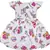 White cotton printed stitched   dress