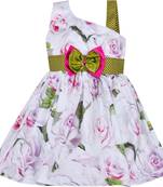 Pink cotton printed stitched   dress