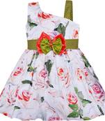 Red cotton printed stitched   dress