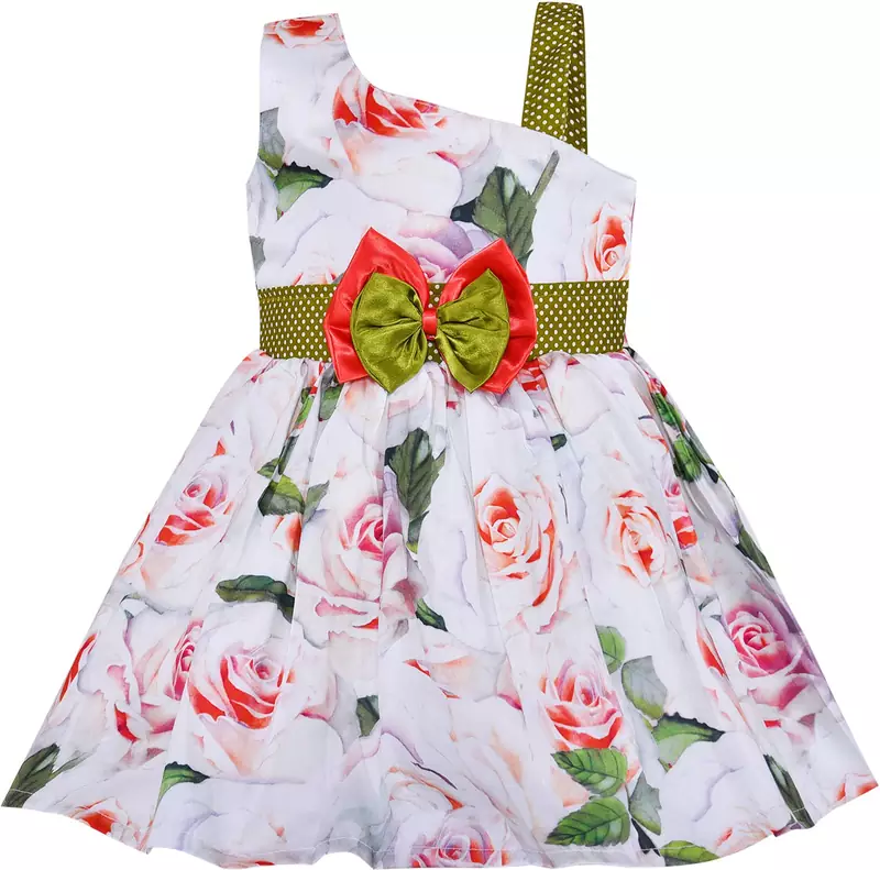 Red cotton printed stitched   dress
