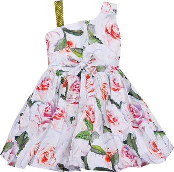 Red cotton printed stitched   dress 2