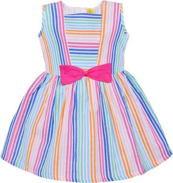 Multicolor cotton printed stitched   dress 1