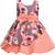 Orange satin printed stitched   dress