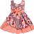 Orange satin printed stitched   dress