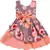 Orange satin printed stitched   dress