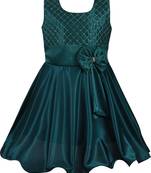 Green Lycra  printed stitched   dress