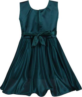 Green Lycra  printed stitched   dress 2