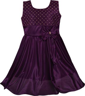Purple Lycra  printed stitched   dress 1