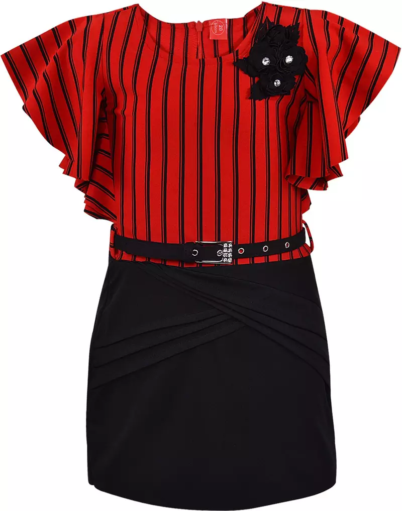 Red Lycra  printed stitched   dress