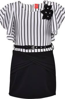 White Lycra  printed stitched   dress
