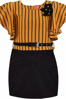 Yellow Lycra  printed stitched   dress