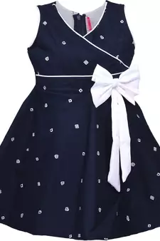 blue cotton printed stitched   dress