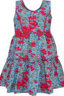 Multicolor cotton printed stitched   dress