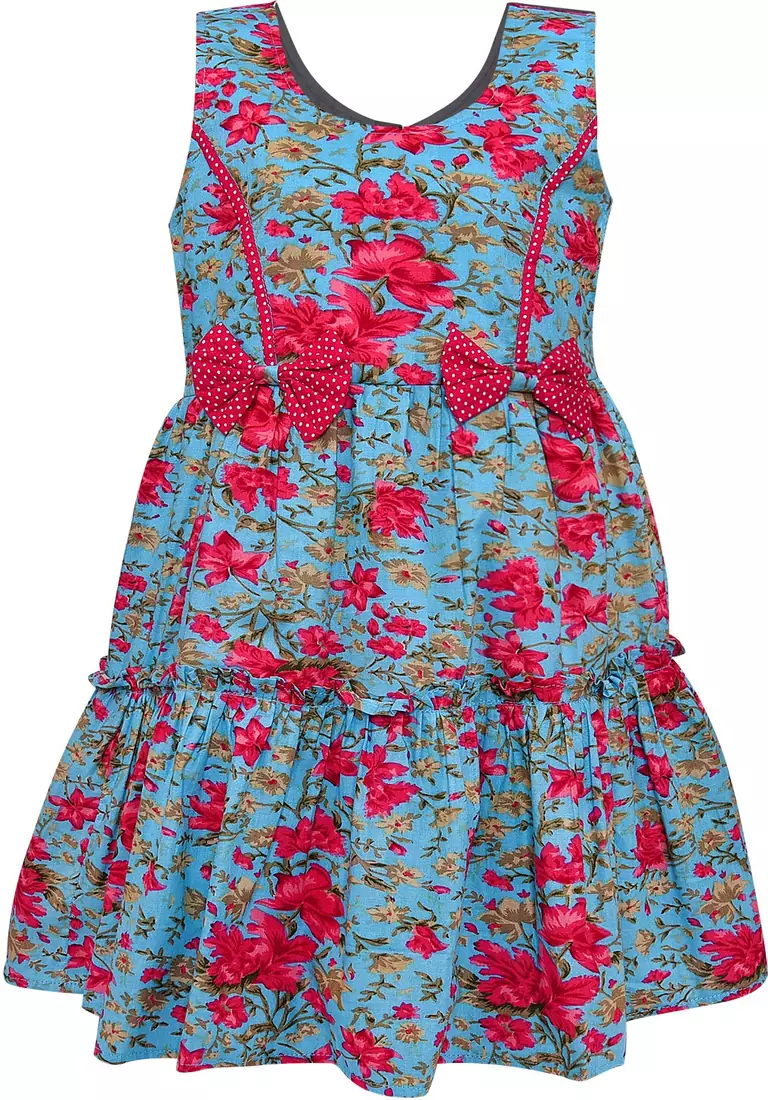 Multicolor cotton printed stitched   dress