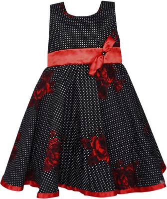 Black cotton printed stitched   dress 1