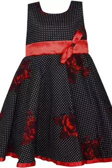 Black cotton printed stitched   dress