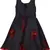Black cotton printed stitched   dress