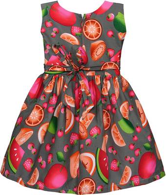 Grey cotton printed stitched   dress 3