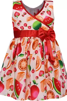 Orange cotton printed stitched   dress