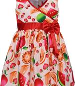 Orange cotton printed stitched   dress