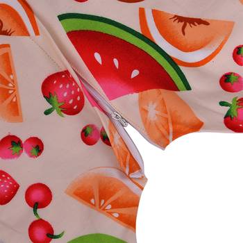 Orange cotton printed stitched   dress 4