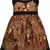 Brown cotton printed stitched   dress