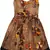 Brown cotton printed stitched   dress