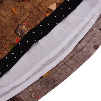 Brown cotton printed stitched   dress 5