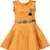 Yellow satin printed stitched   dress