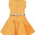 Yellow satin printed stitched   dress