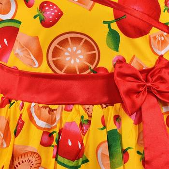 Yellow cotton printed stitched   dress 3