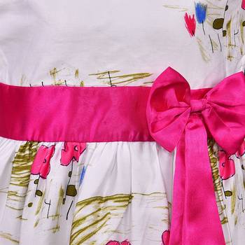 Pink cotton printed stitched   dress 3
