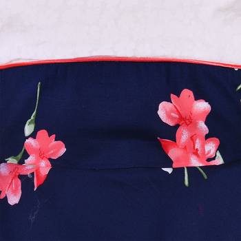 Blue cotton printed stitched   dress 3