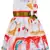 Orange satin printed stitched   dress