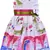 Pink satin printed stitched   dress