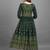 Green printed viscose rayon long-dresses