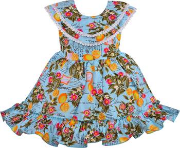 Multicolor cotton printed stitched   dress 1