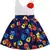 blue cotton printed stitched   dress