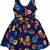 blue cotton printed stitched   dress