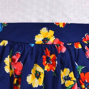 blue cotton printed stitched   dress 3